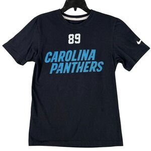Carolina Panthers Shirt Mens Small Black Nike NFL Football Smith 89 Player Fan
